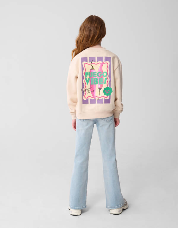 Peper Artwork Pullover Gebrochen Weiß SHOEBY GIRLS