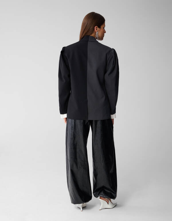 Übergroßer Pinstripes Mix Blazer Grau/Schwarz SHOEBY WOMEN