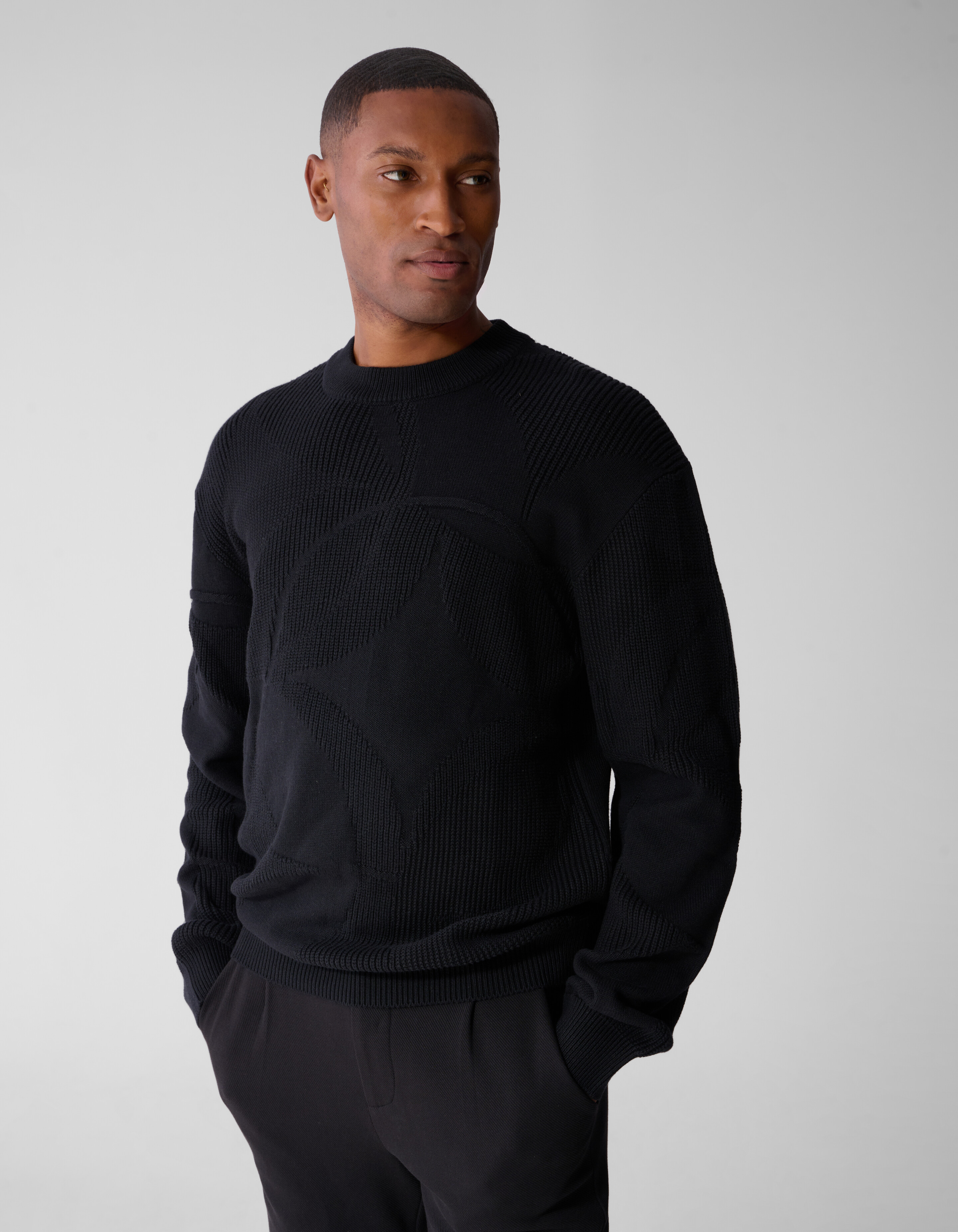 Strickpullover Mit Logoprint Schwarz SHOEBY MEN