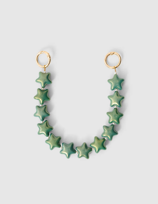 Perlenbesetzte Ster Kordel Gr&uuml;n SHOEBY ACCESSOIRES