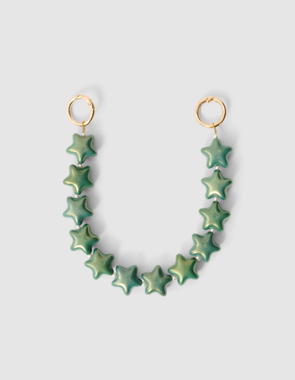 Perlenbesetzte Ster Kordel Gr&uuml;n SHOEBY ACCESSOIRES