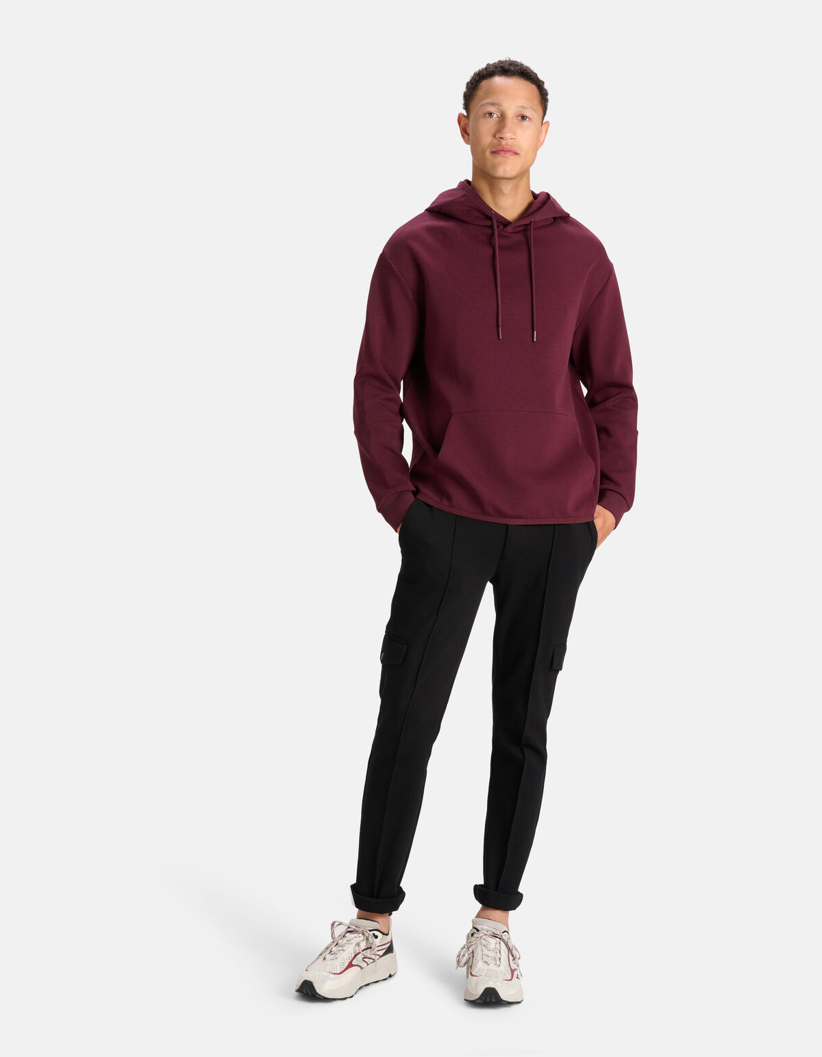 Relaxed Fit Hoodie Dunkelrot SHOEBY MEN
