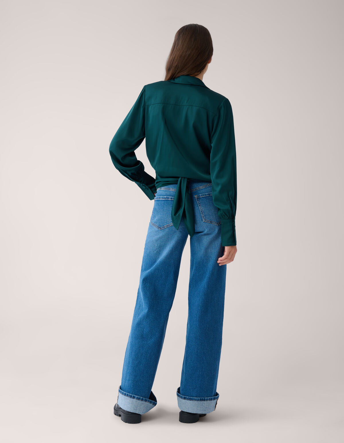 Weit geschnittene Turn Up Jeans Mediumstone von Mi SHOEBY WOMEN