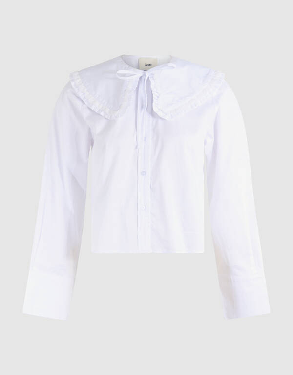 Bluse mit gro&szlig;em Kragen Wei&szlig; SHOEBY WOMEN