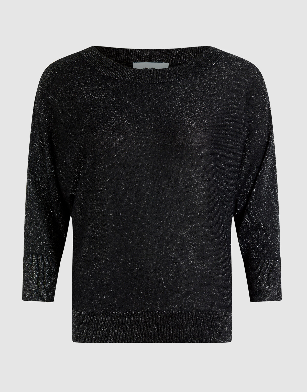 Glitzer Fledermausärmel Pullover Schwarz SHOEBY WOMEN