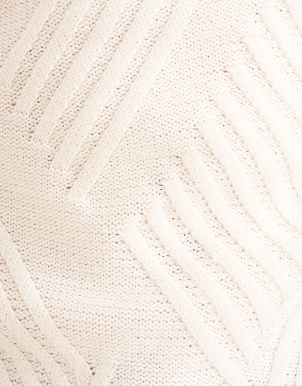 Diagonaler Kabelpullover Off White SHOEBY MEN