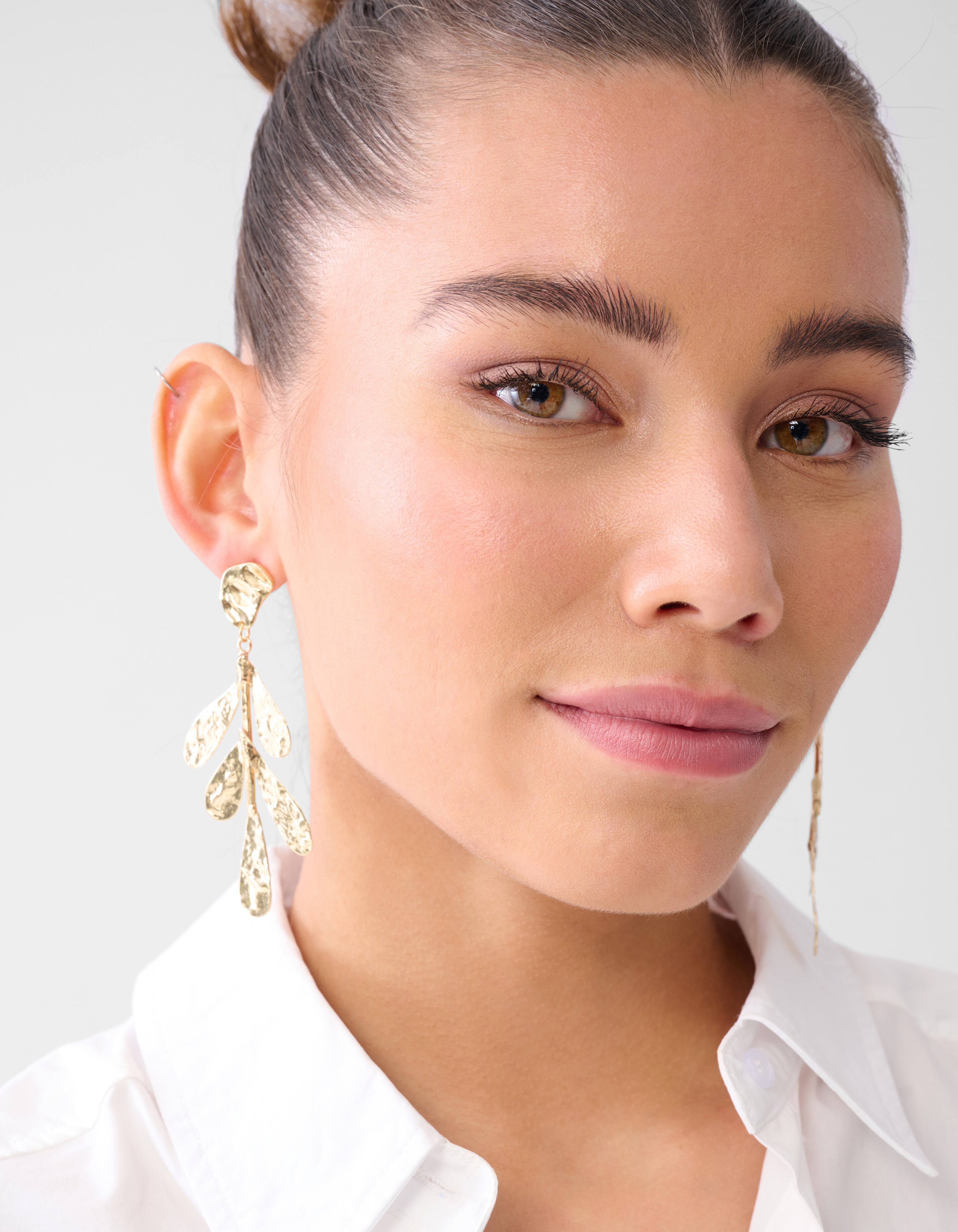 Blatt-Ohrringe Gold SHOEBY ACCESSOIRES