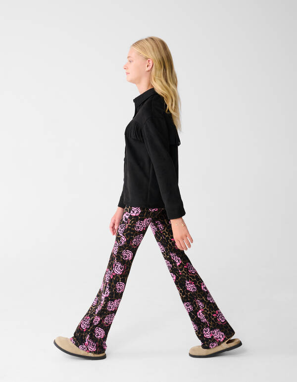 Rosenbedruckte ausgestellte Hose Braun SHOEBY GIRLS