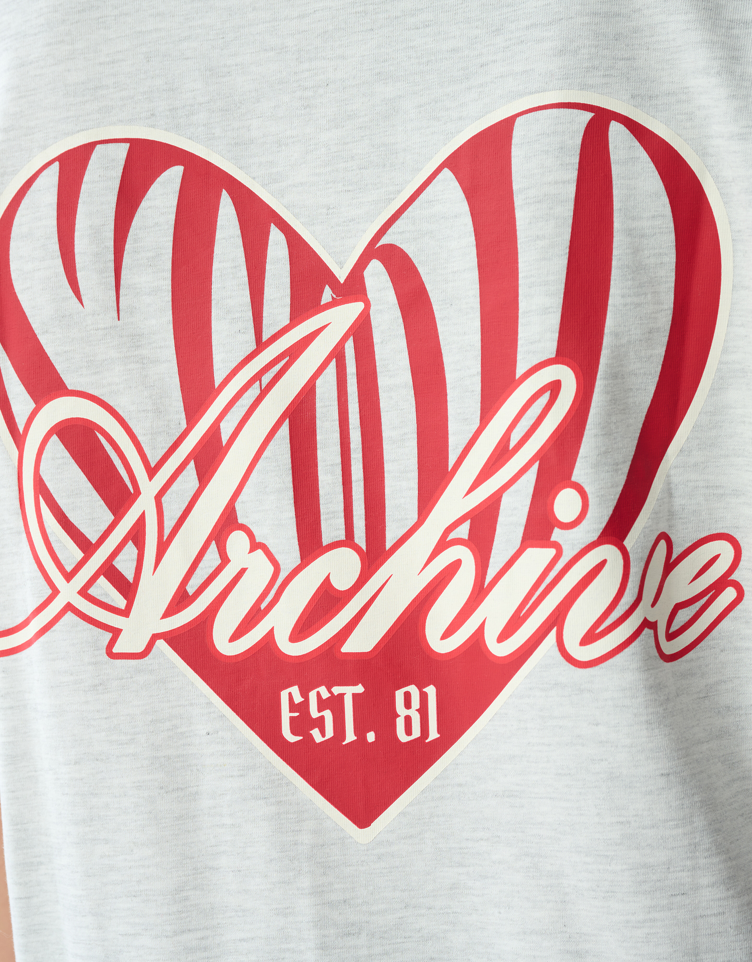 Heart Back Artwork T-shirt Lichtgrijs SHOEBY WOMEN