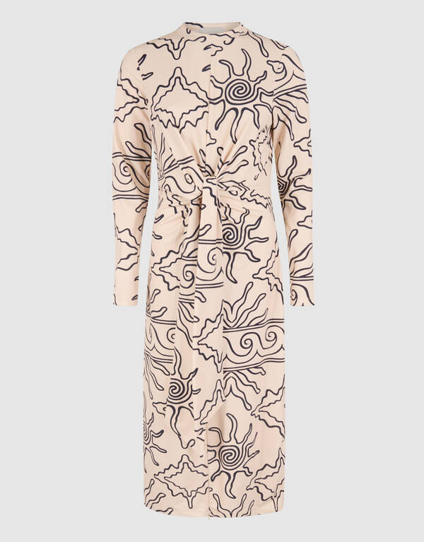 Bedrucktes Travel Midikleid Off White SHOEBY WOMEN