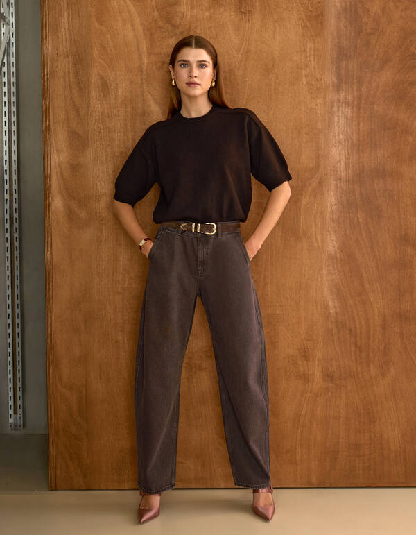 Barrel Fit Jeans Dunkelbraun By Mieke SHOEBY WOMEN