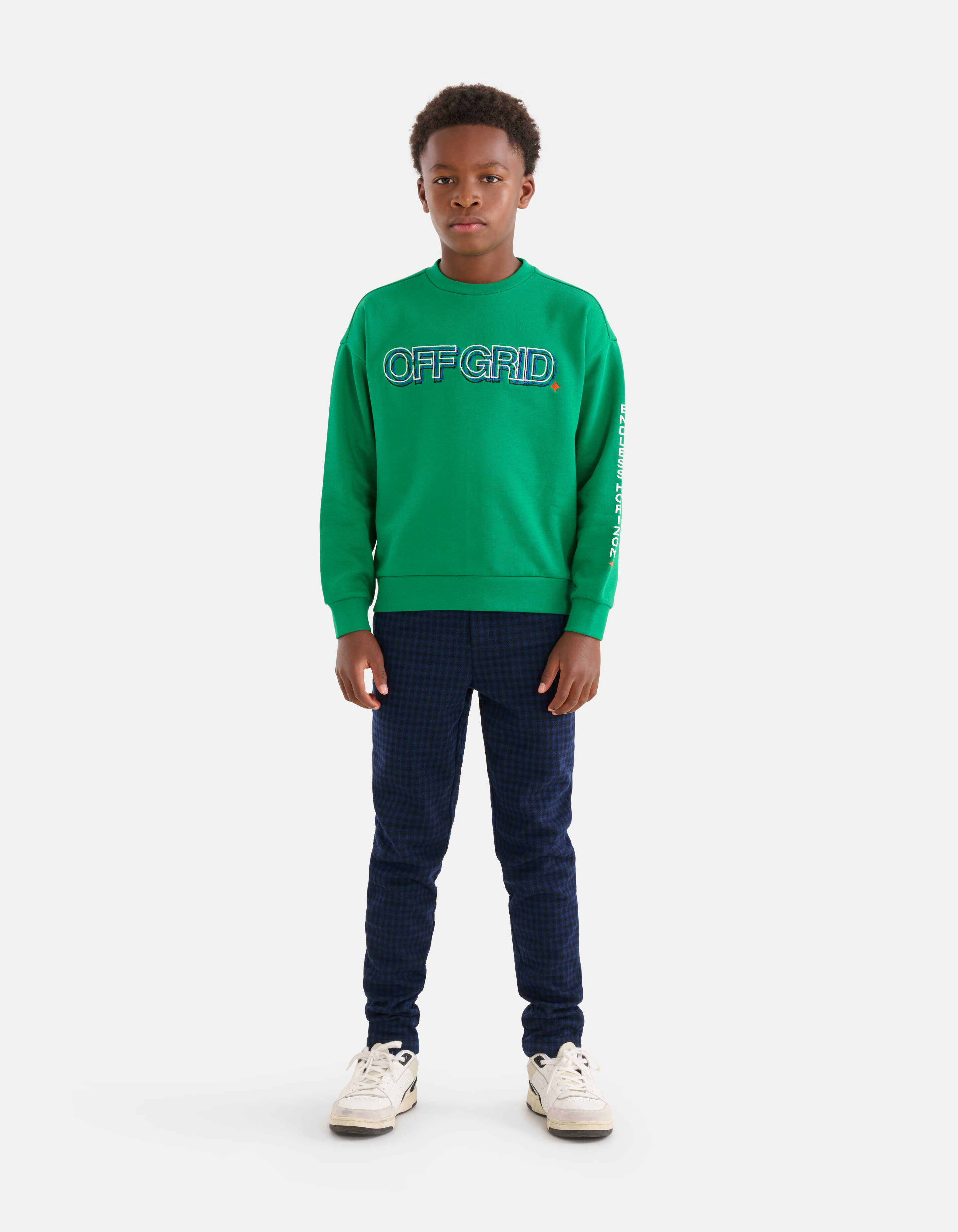 Embroidery Artwork Sweater Groen SHOEBY BOYS