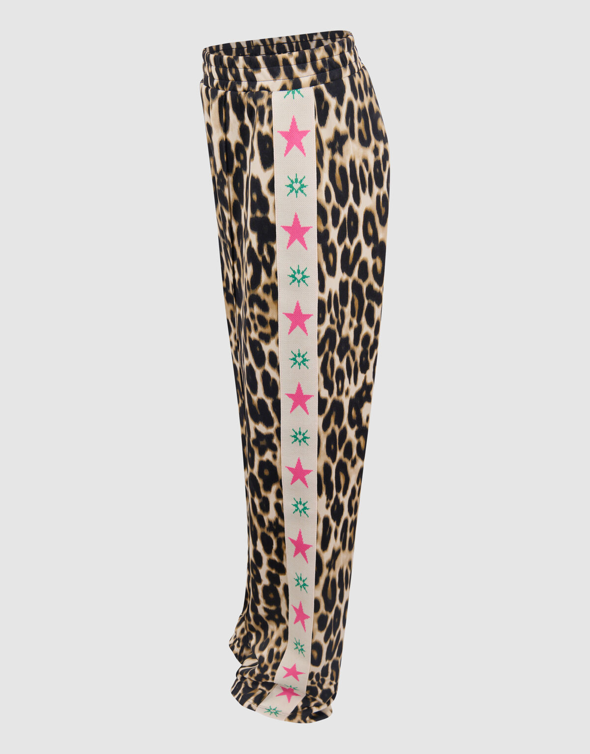 Sportliche Leopard-Hose mit weitem Bein Braun SHOEBY GIRLS