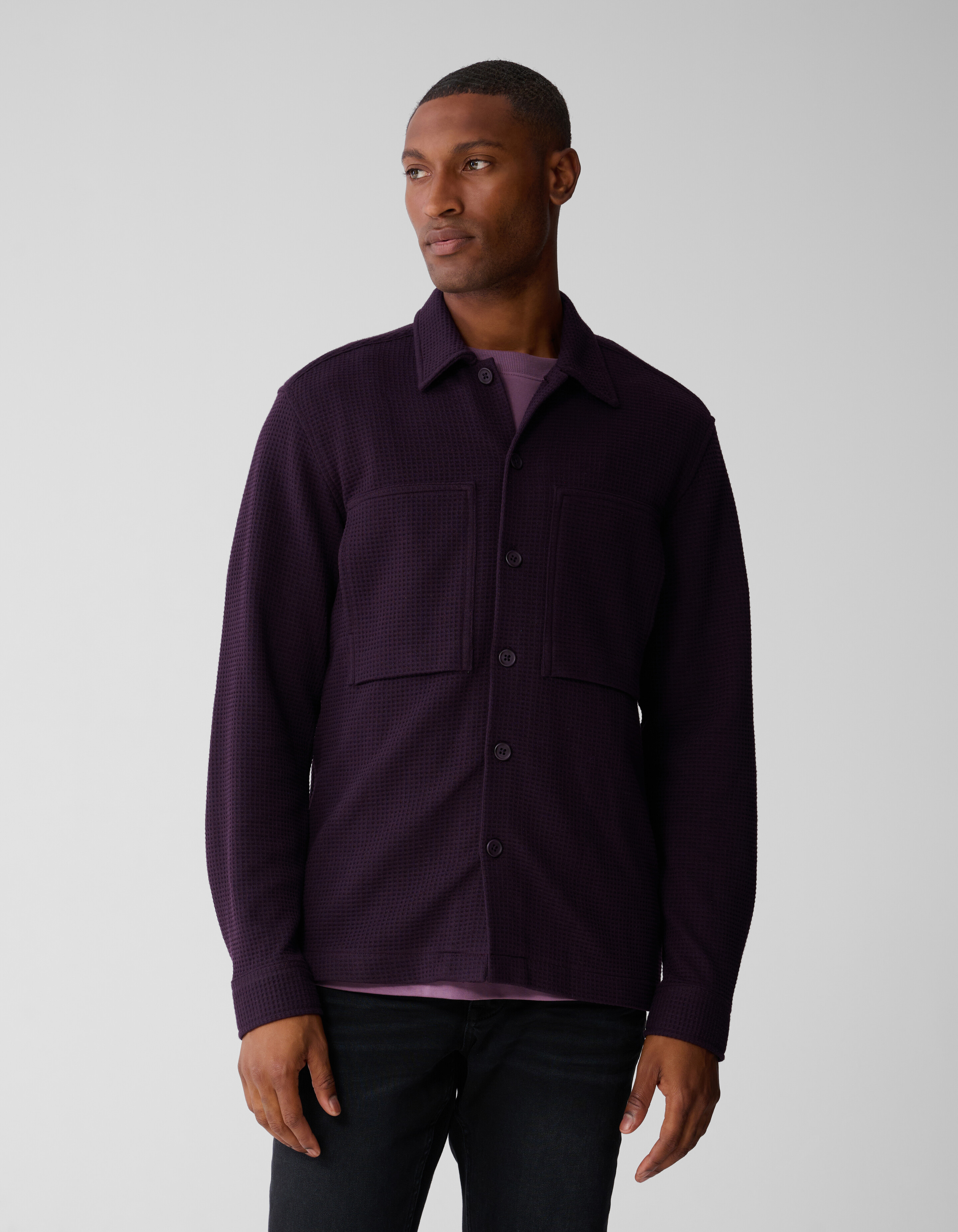 Waffle Overshirt Dunkelrot SHOEBY MEN
