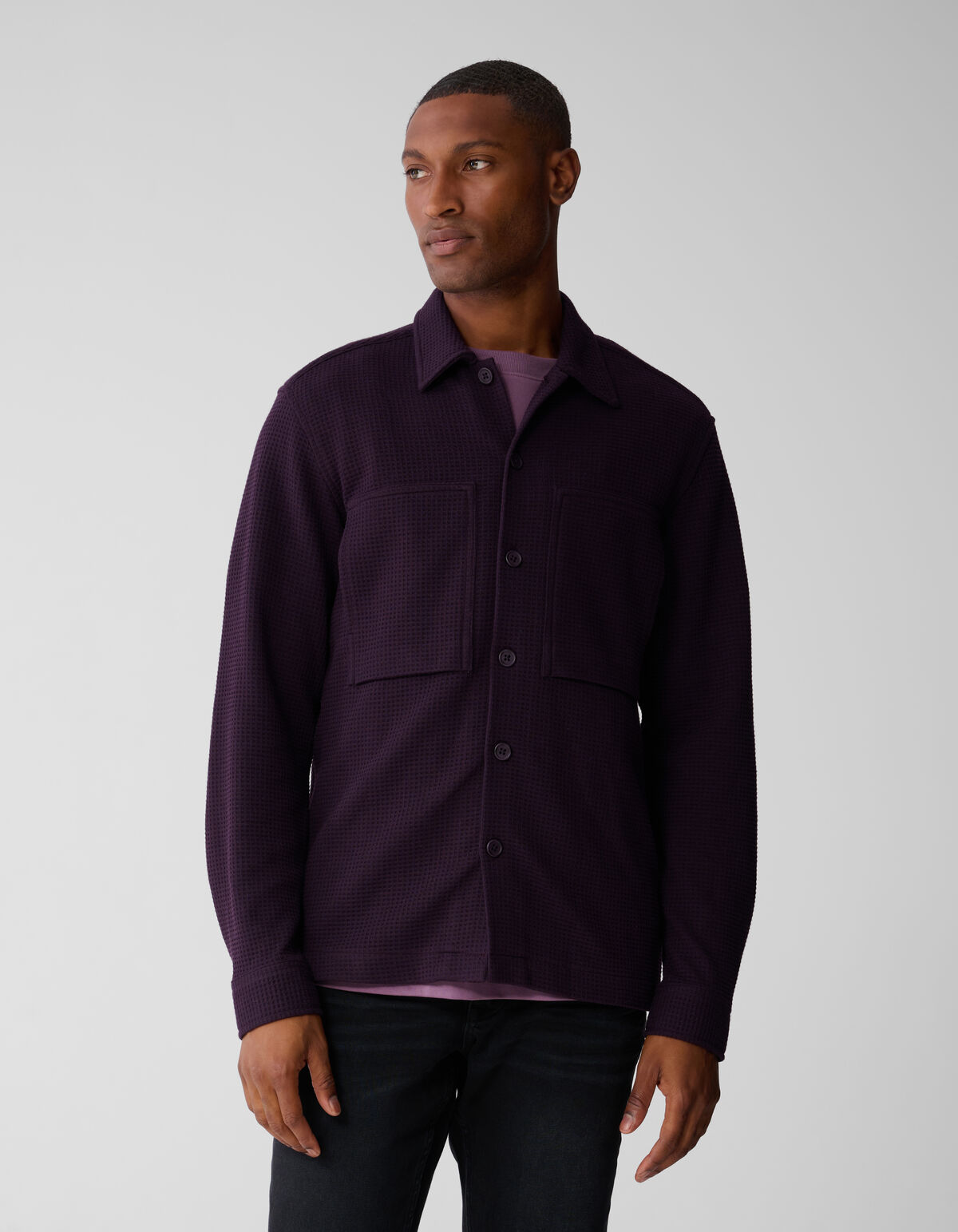 Waffle Overshirt Dunkelrot SHOEBY MEN