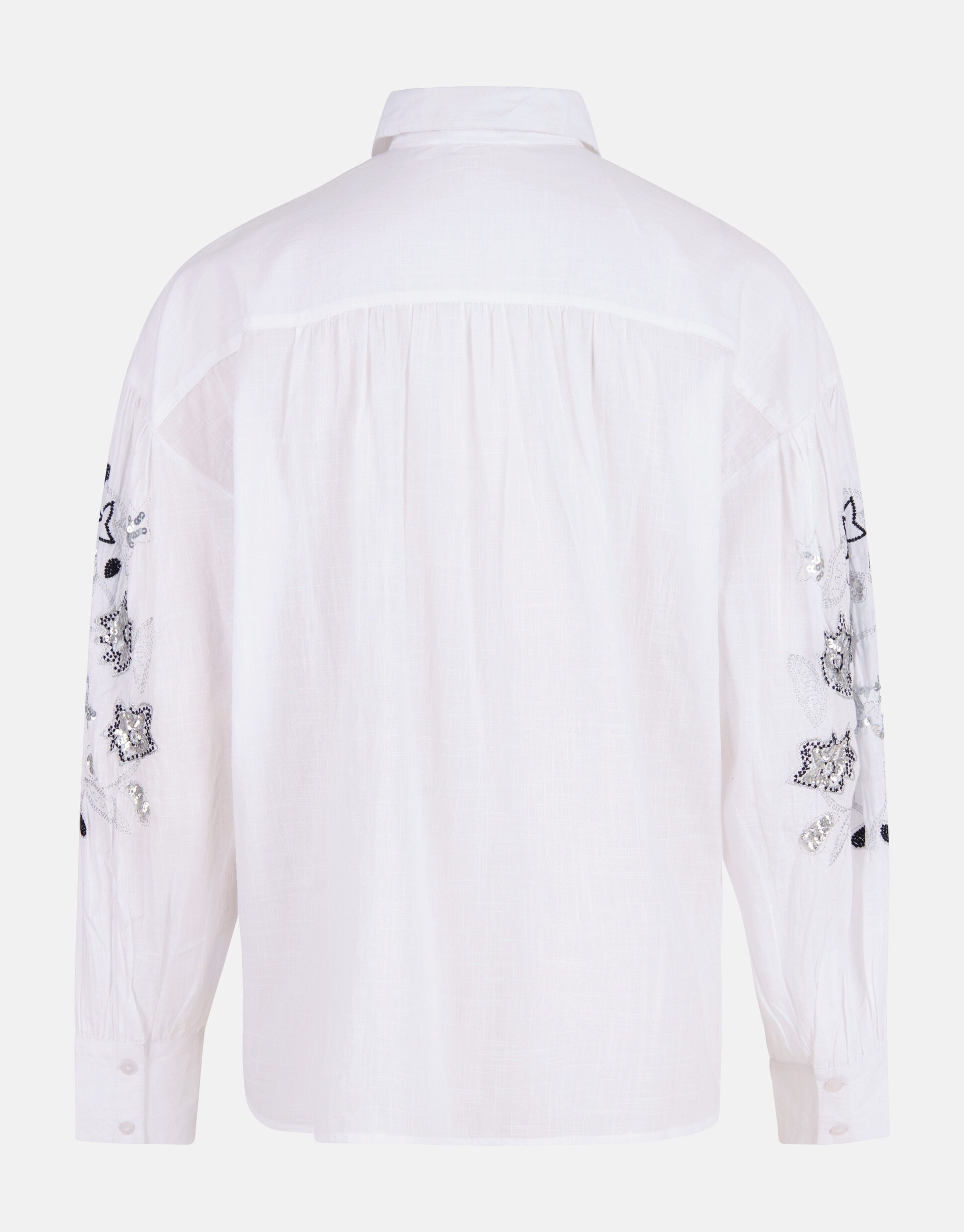 Bluse mit Stickerei und Pailletten Weiß SHOEBY WOMEN