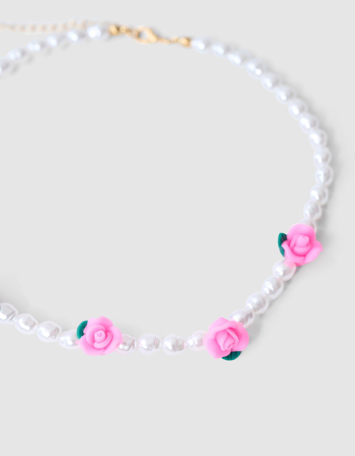 Perlenkette mit Perlenrose rosa SHOEBY ACCESSOIRES
