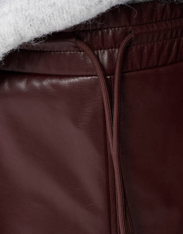 Maxirock aus veganem Leder Dunkelrot SHOEBY WOMEN