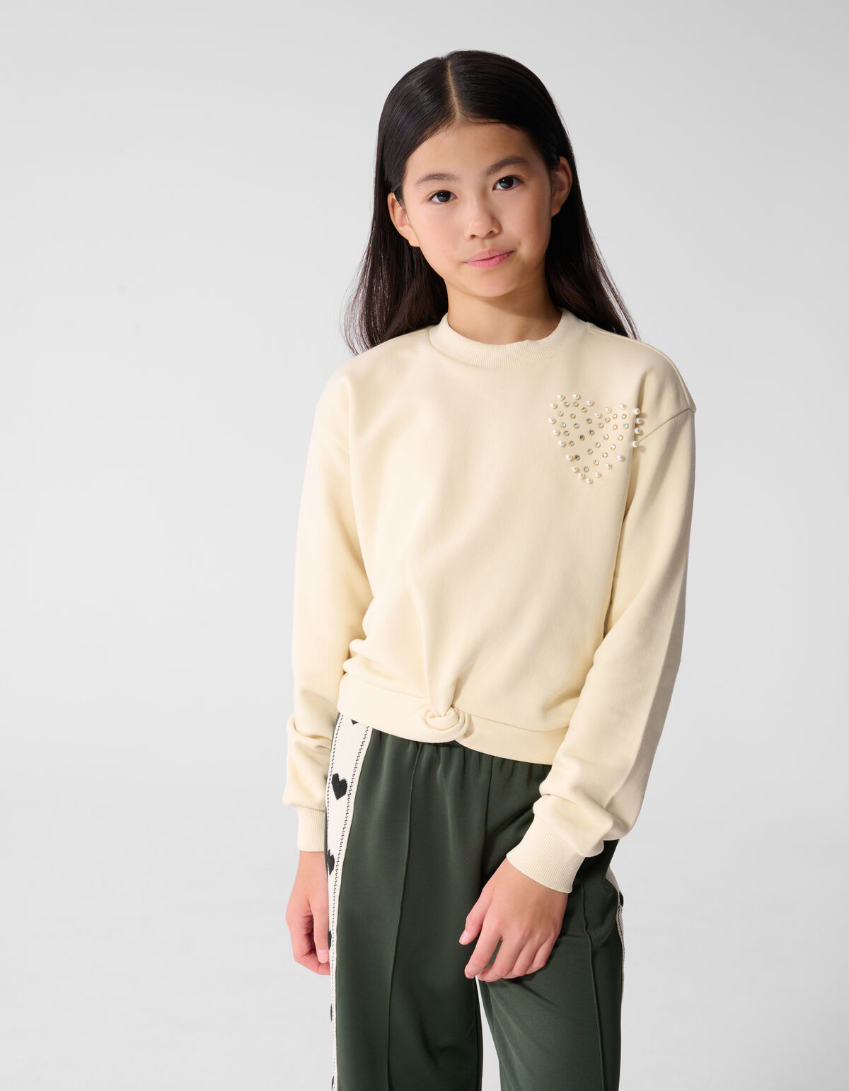 Heart Wrap Sweater Gebroken Wit SHOEBY GIRLS