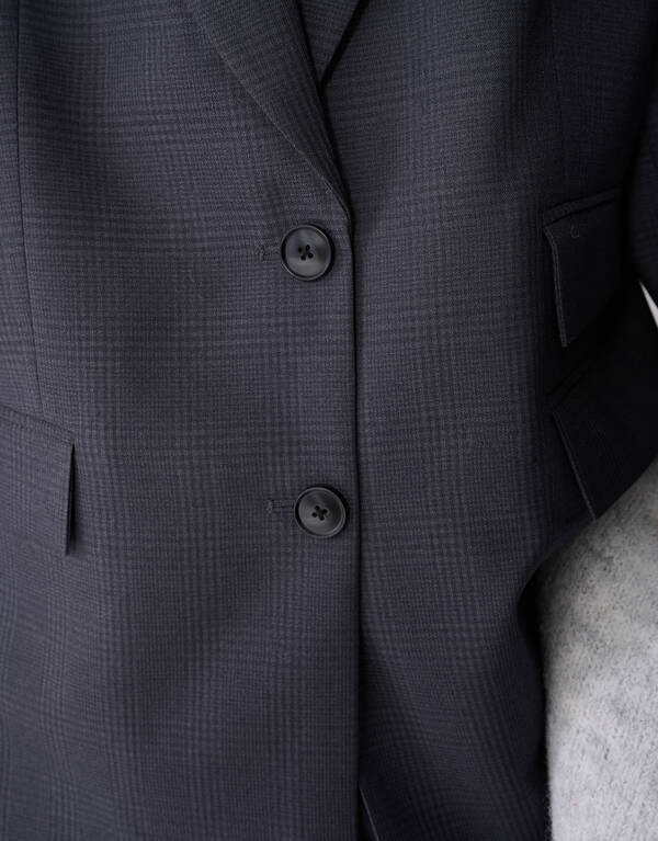 Oversized Karo-Blazer Dunkelgrau SHOEBY WOMEN