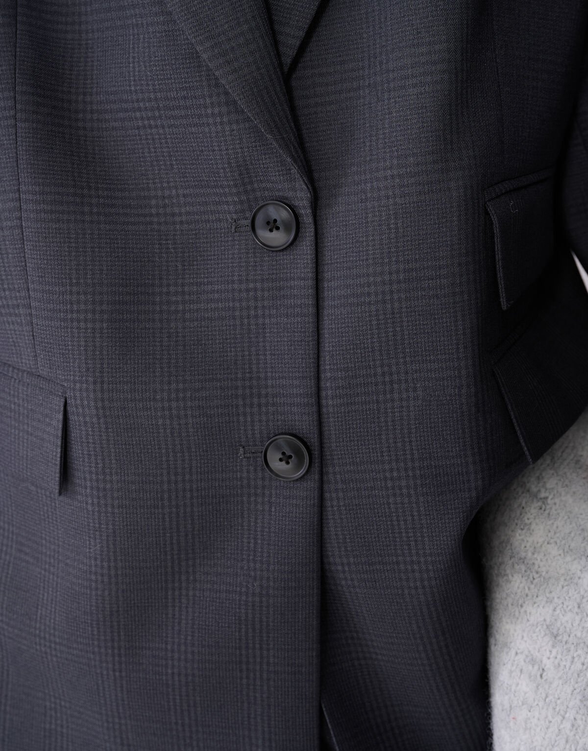 Oversized Karo-Blazer Dunkelgrau SHOEBY WOMEN