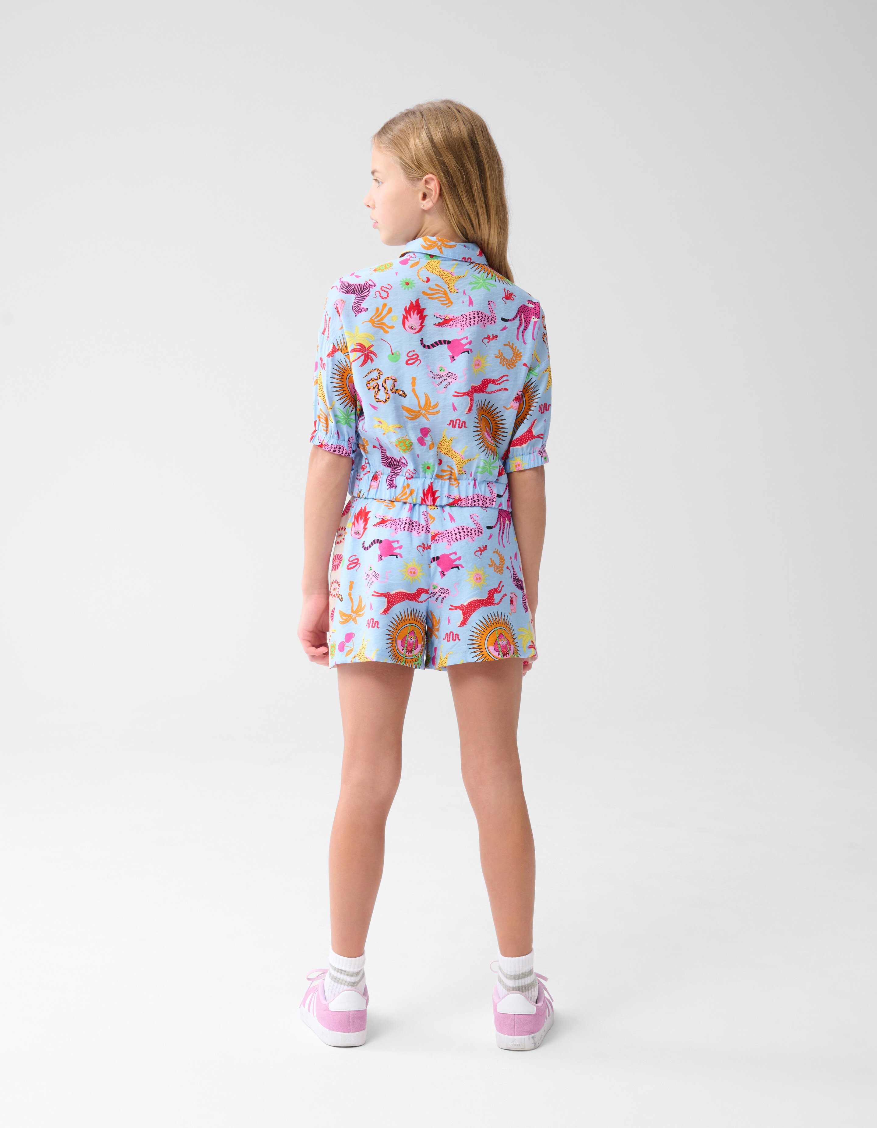 Dschungel Kunstwerk Bluse Hellblau von Lizzy SHOEBY GIRLS