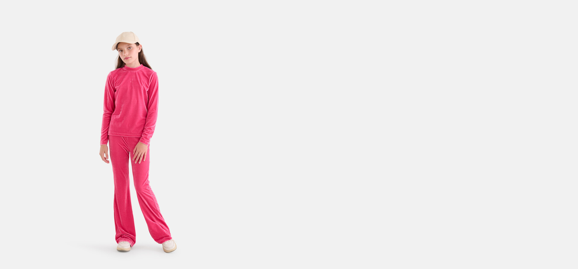 Schlaghose aus Samt Rosa SHOEBY GIRLS