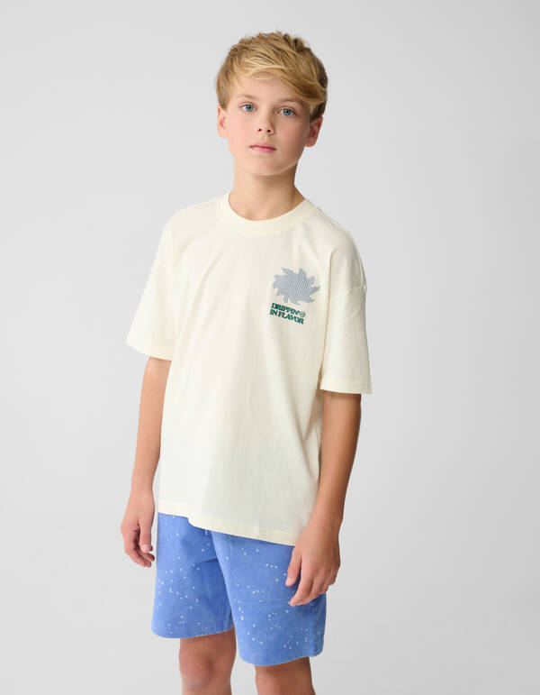 Flavor Artwork T-Shirt Off-White SHOEBY BOYS