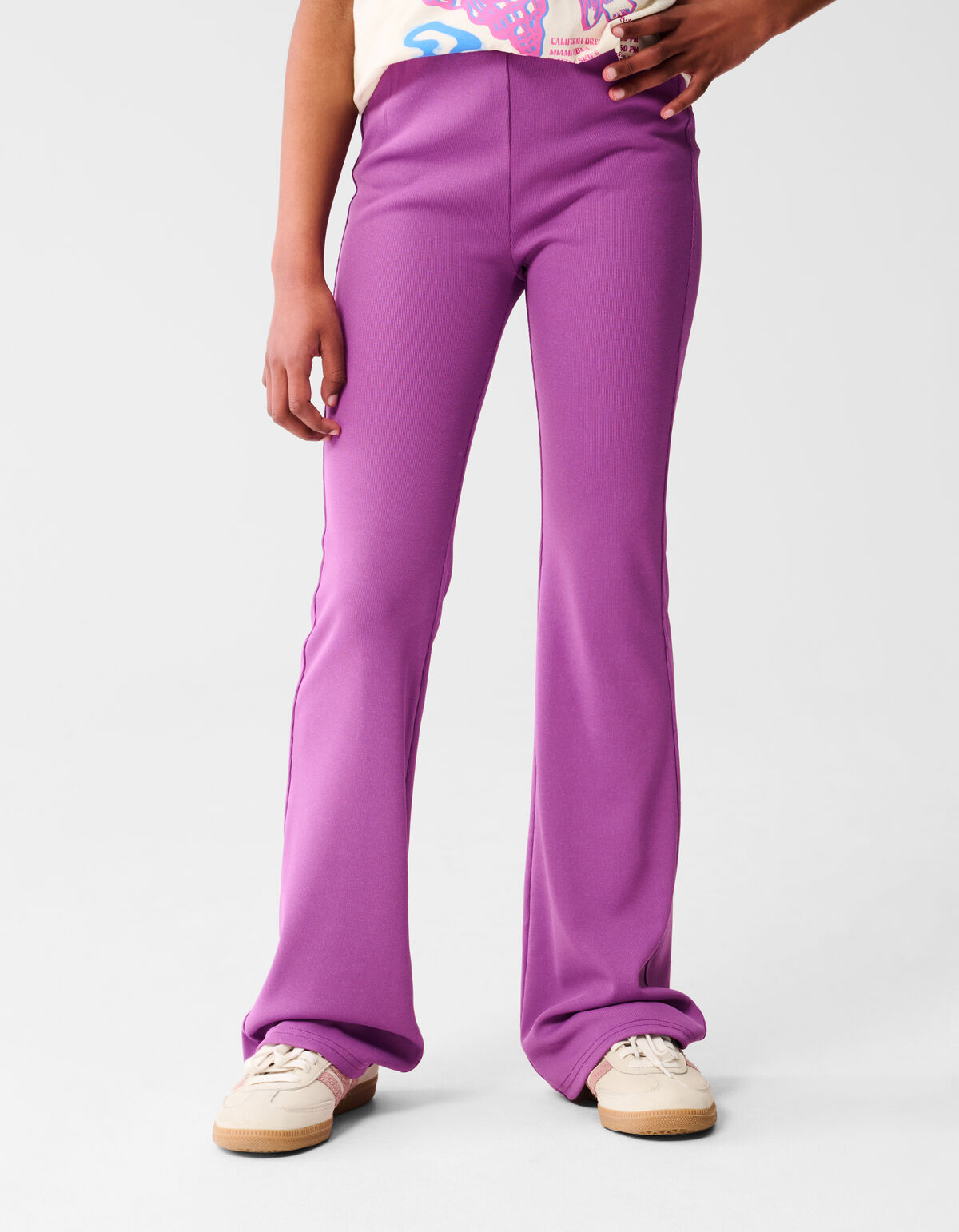 Ausgestellte Rippen-Leggings Lila SHOEBY GIRLS