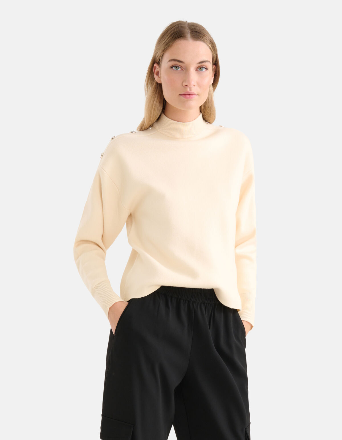 Gestrickter Pullover mit Knöpfen Off White SHOEBY WOMEN