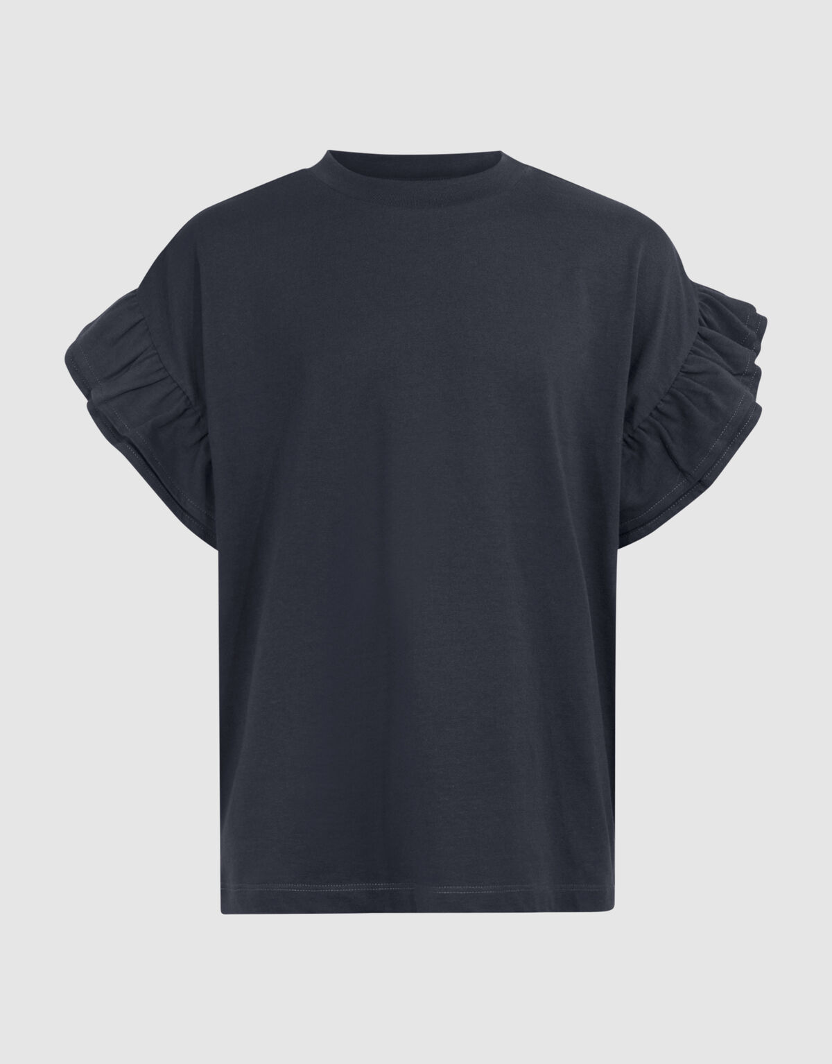 R&uuml;schen-T-Shirt Dunkelgrau SHOEBY GIRLS