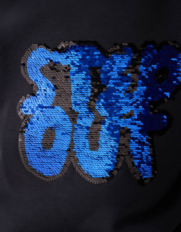 Zwei-Wege-Paillettenpullover Dunkelgrau SHOEBY BOYS