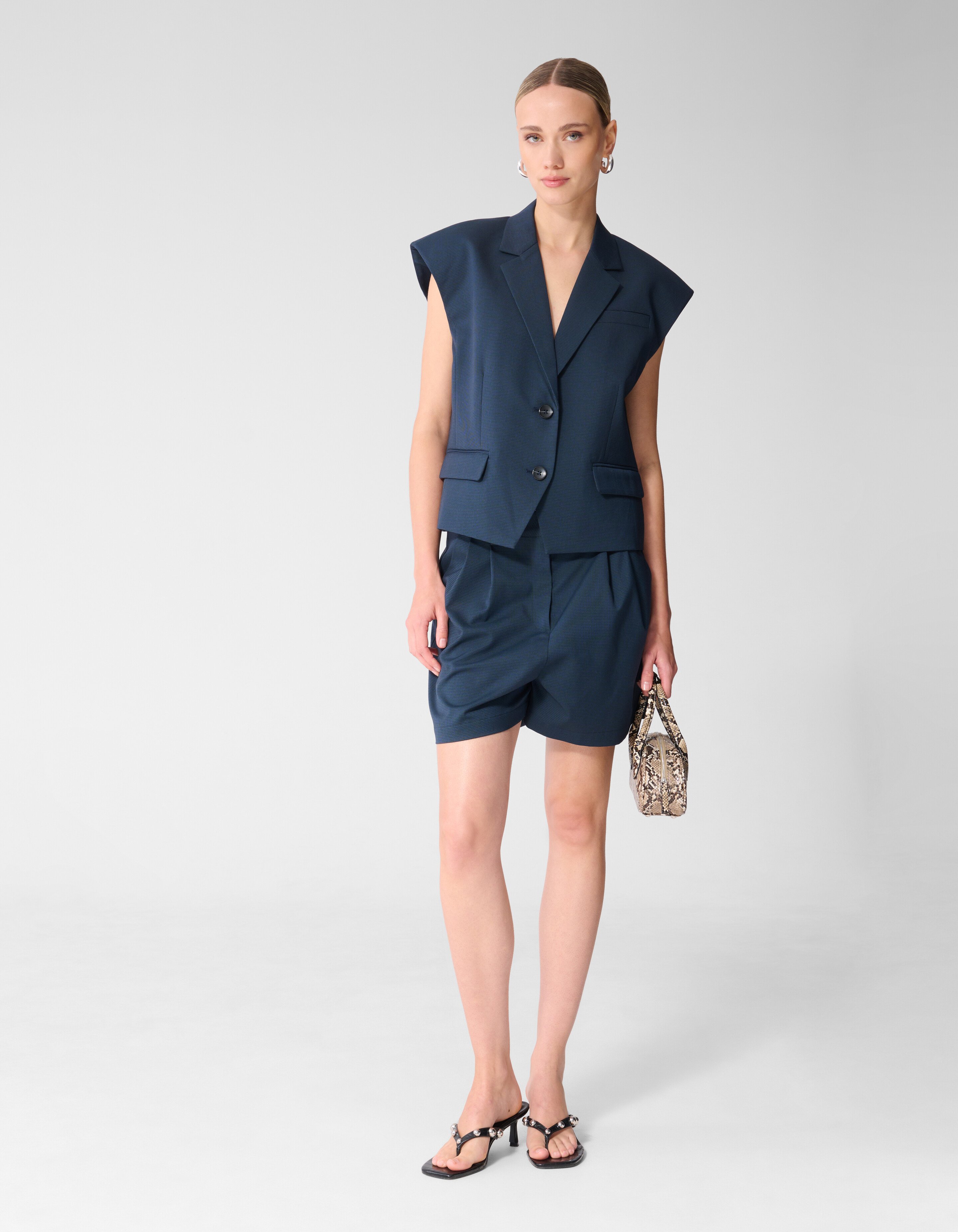 Karomuster Weste Dunkelblau SHOEBY WOMEN