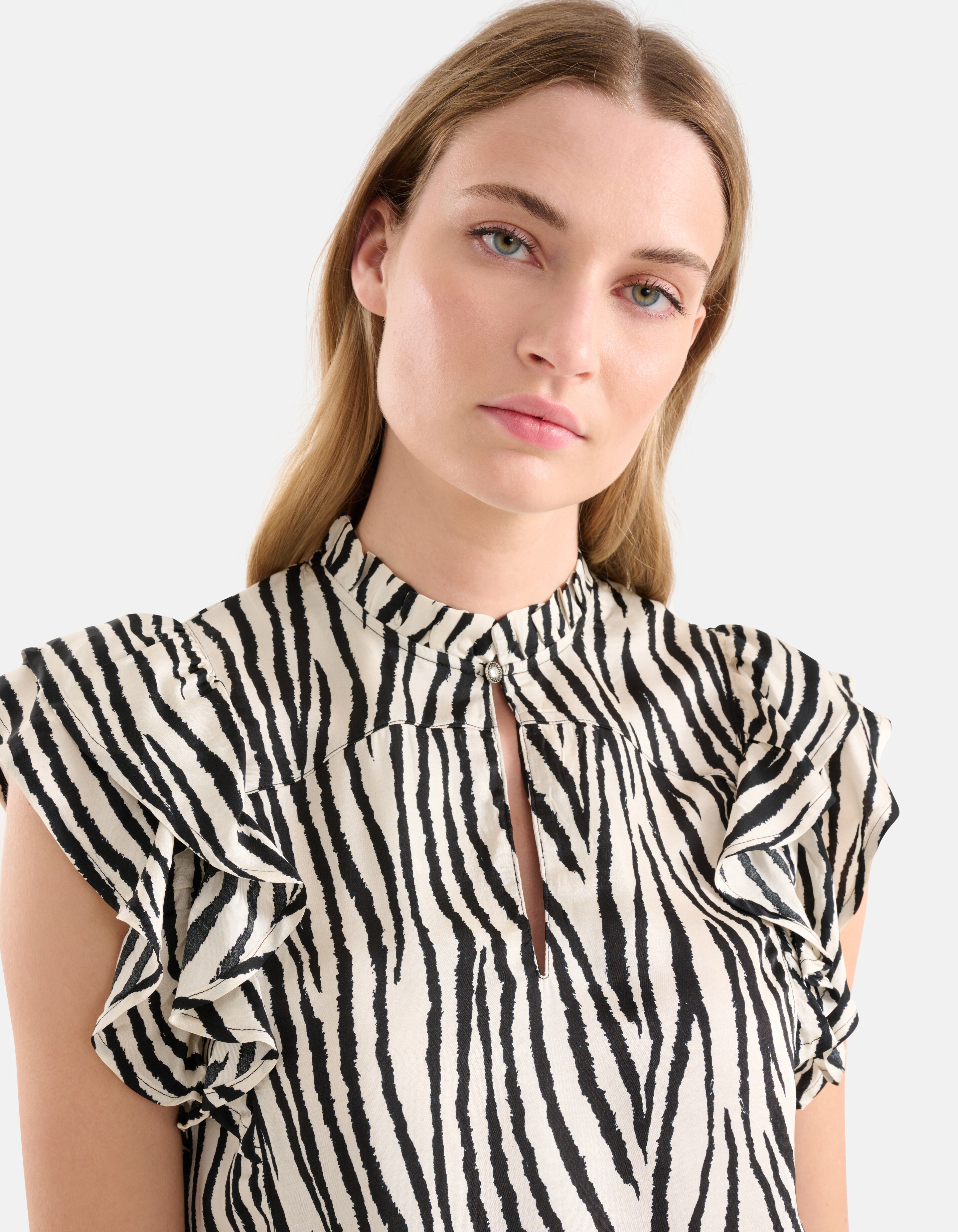 Top mit Zebradruck Schwarz/Weiß SHOEBY WOMEN