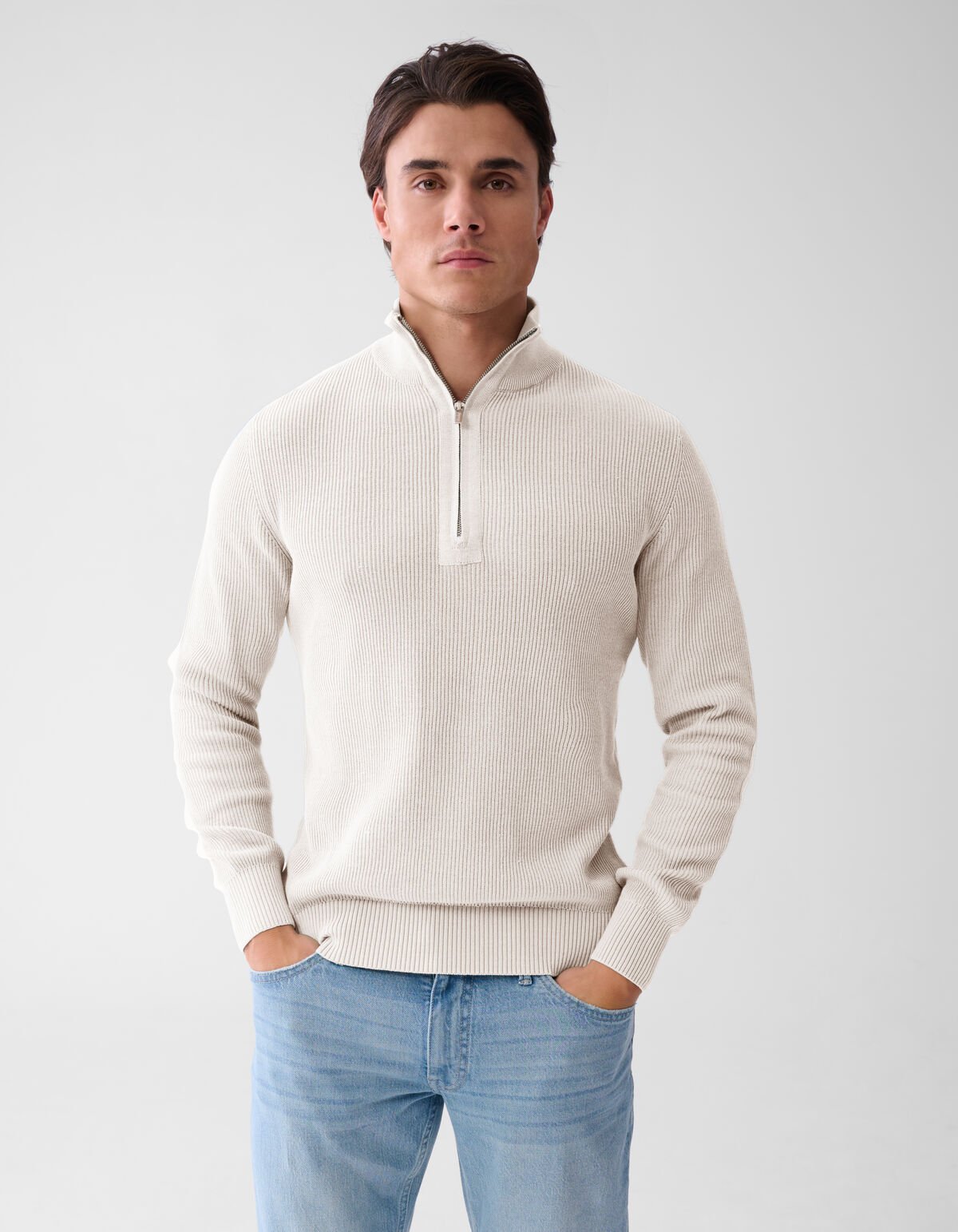 Zipper Trui Gebroken Wit SHOEBY MEN