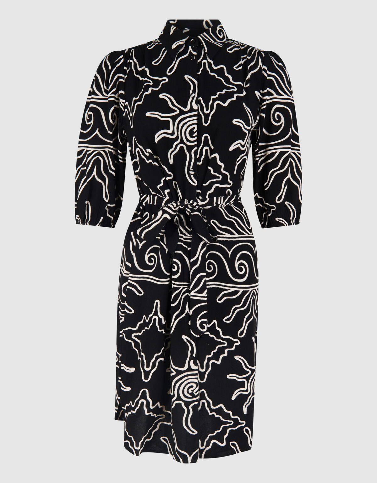 Bedrucktes Midikleid Schwarz SHOEBY WOMEN