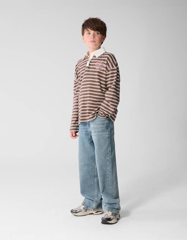 Gestreifter Polo-Pullover Braun SHOEBY BOYS