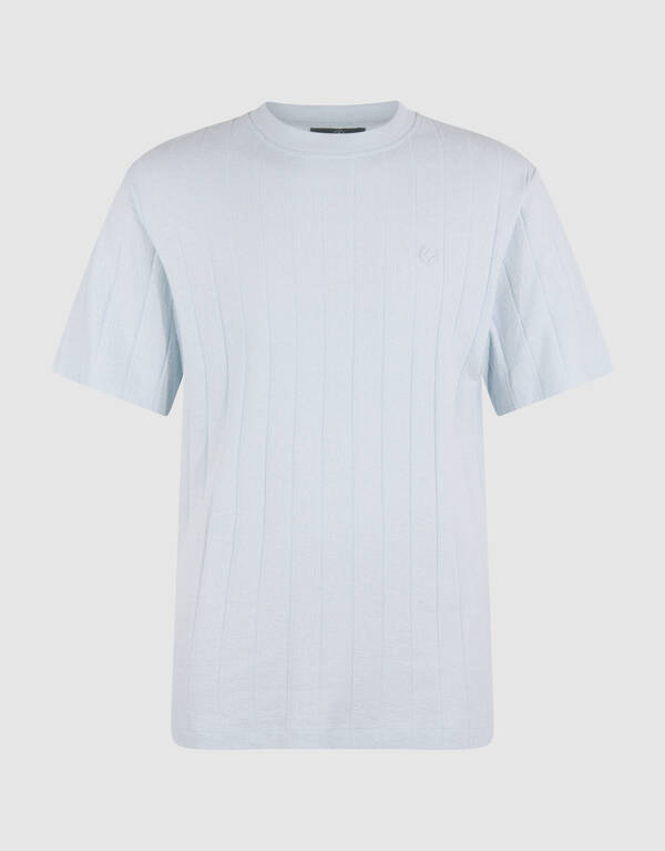 Struktur Stripe Artwork T-Shirt Hellblau SHOEBY MEN