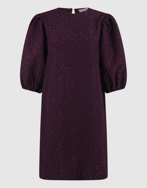 Jacquard Struktur Minikleid Dunkelrot SHOEBY WOMEN