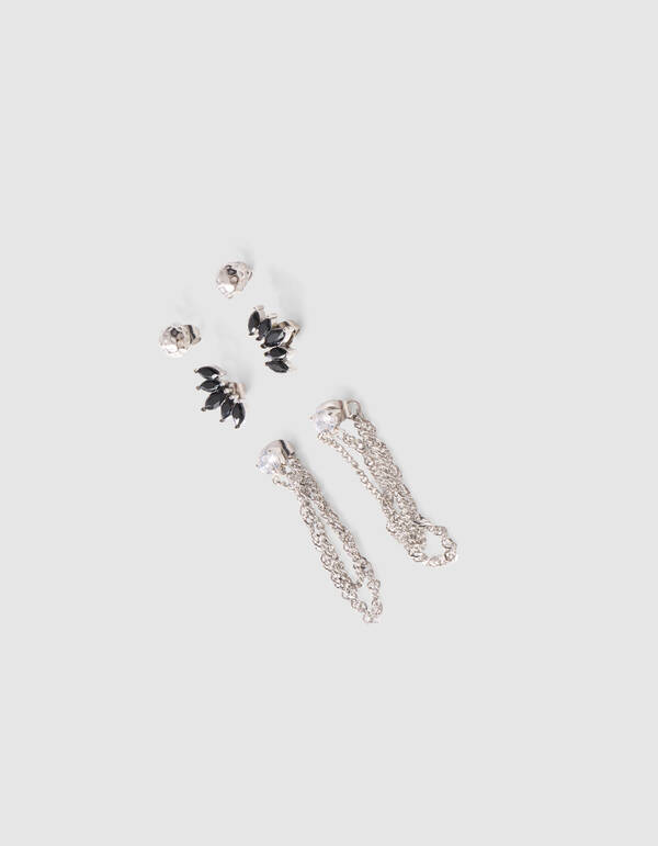 Stud Ohrring Set Silber SHOEBY ACCESSOIRES