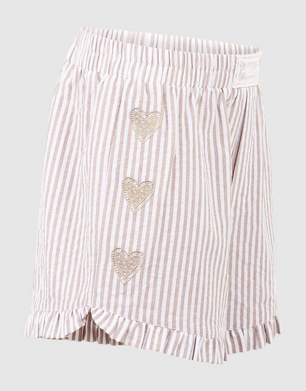 Bluse mit Nadelstreifen-Stickerei Braun SHOEBY GIRLS