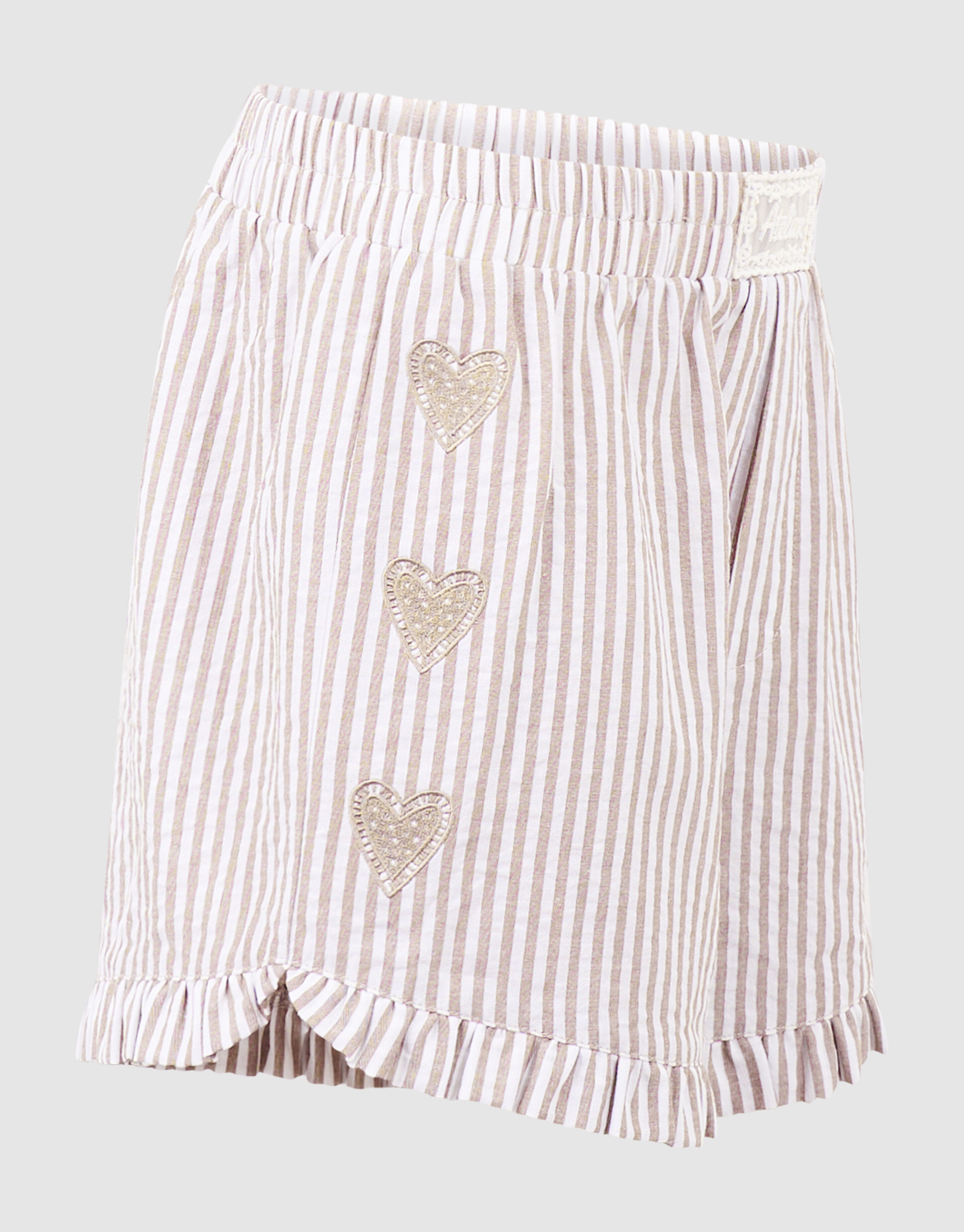 Bluse mit Nadelstreifen-Stickerei Braun SHOEBY GIRLS