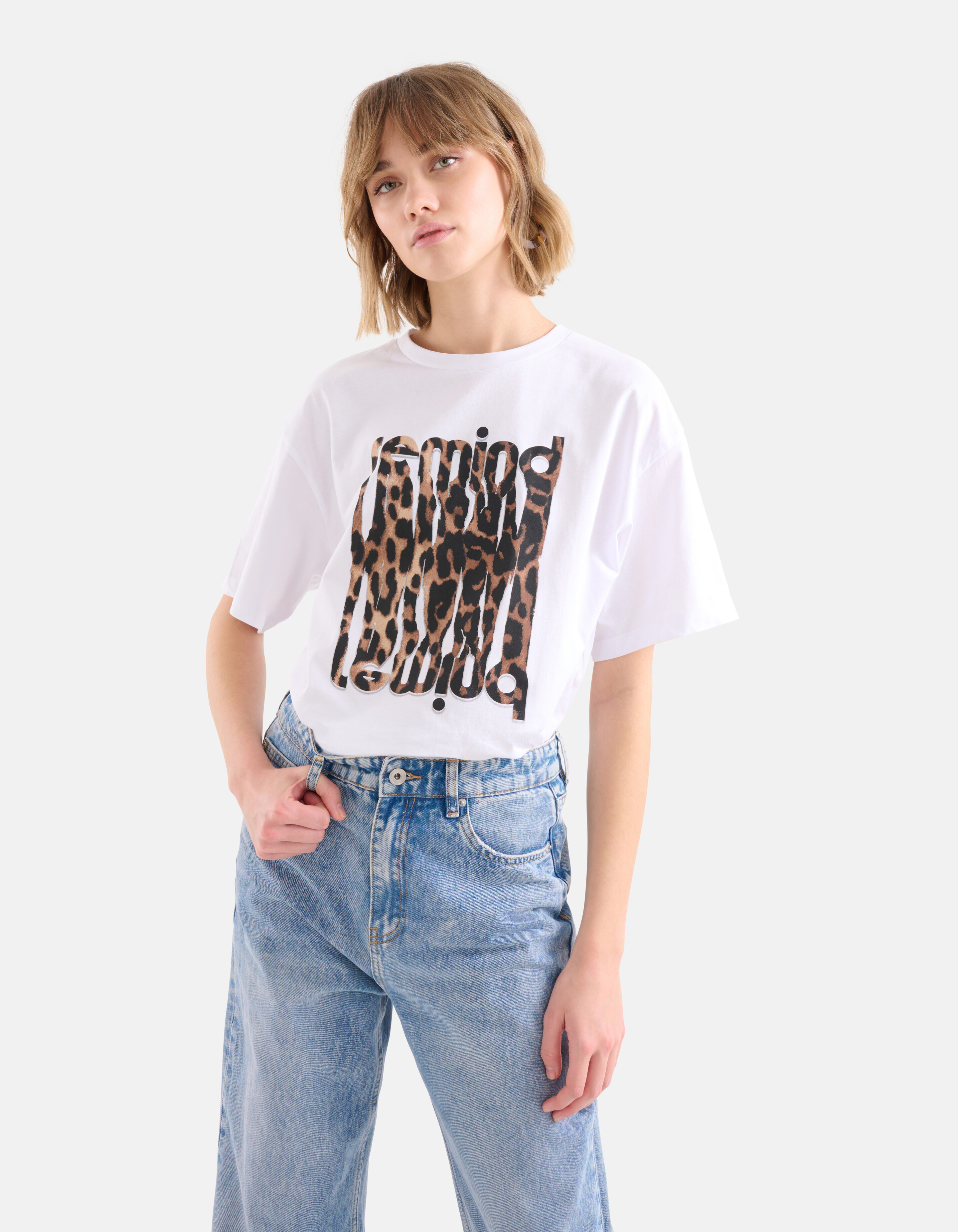 Leopard Artwork T-shirt Weiß SHOEBY WOMEN