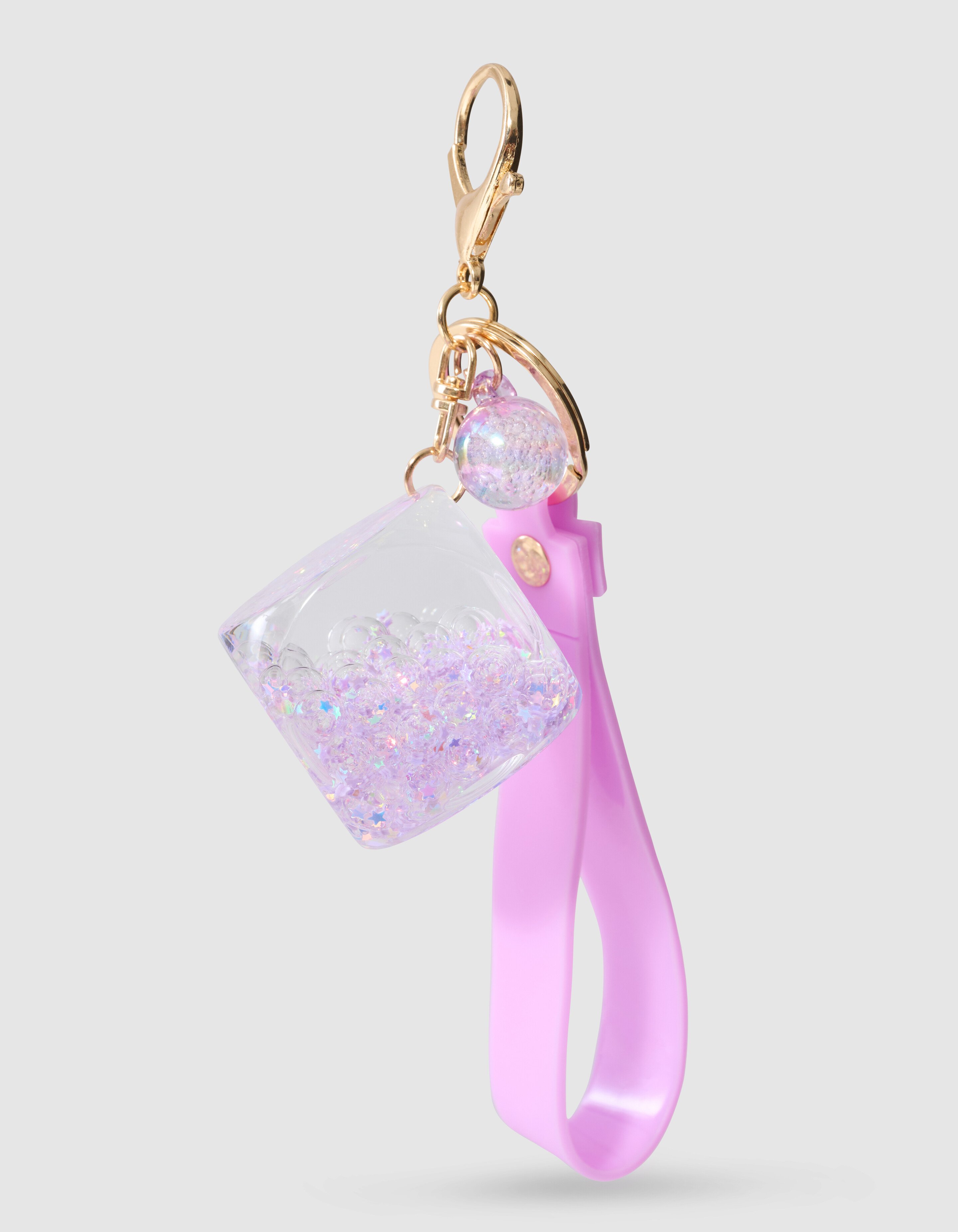 Glitzer W&uuml;rfel Schl&uuml;sselanh&auml;nger Lila SHOEBY ACCESSOIRES