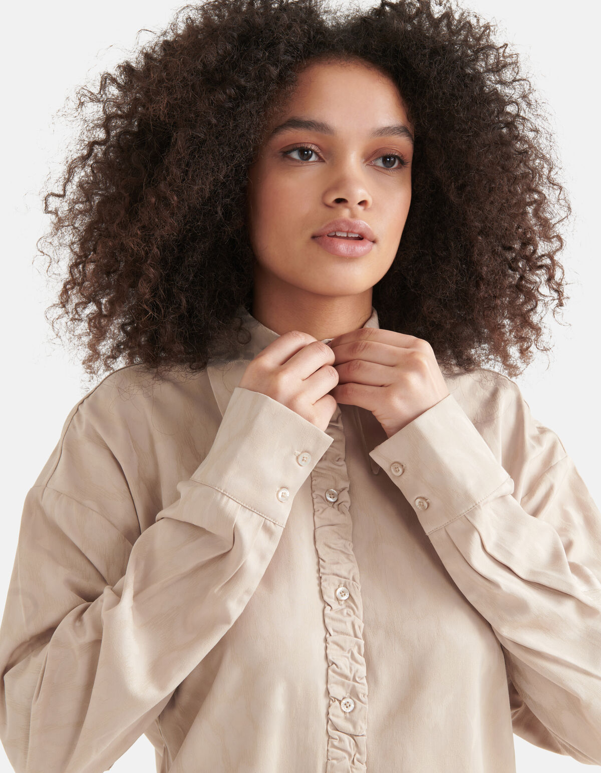 Satin-Tierbluse Sand SHOEBY WOMEN