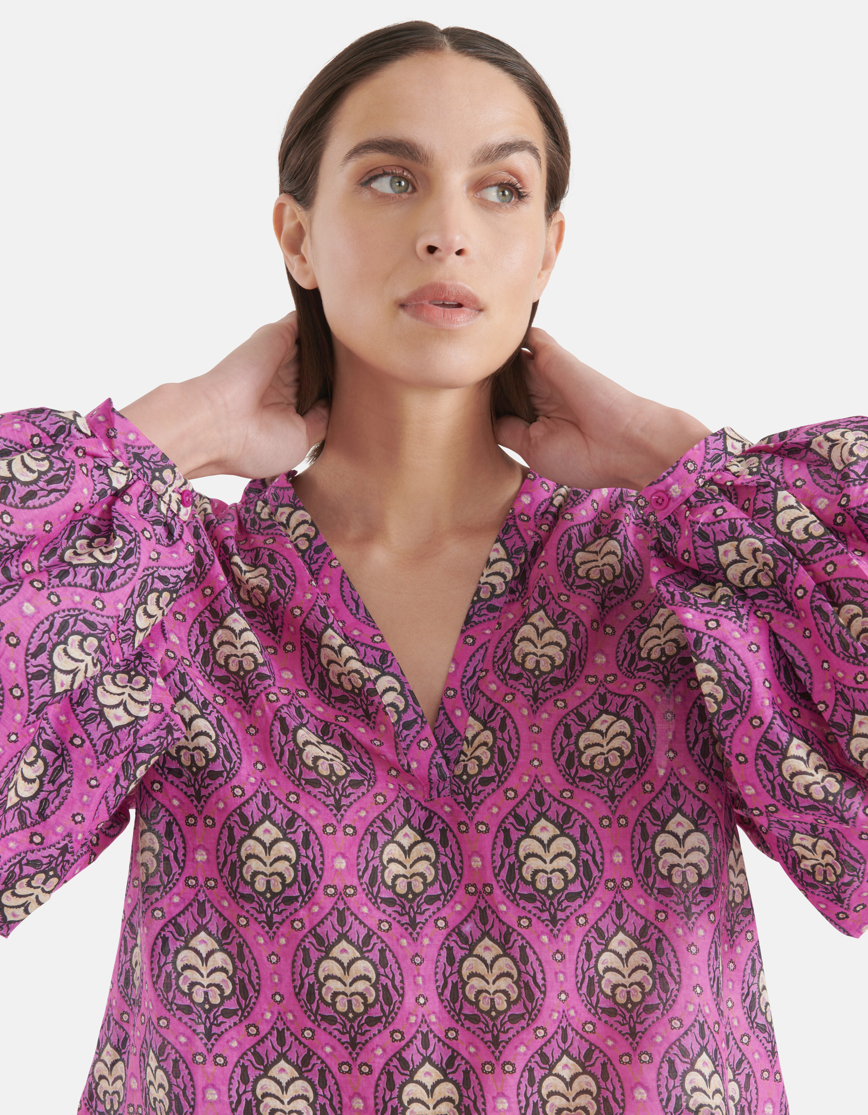 Bedruckte Voile-Bluse Rosa SHOEBY WOMEN