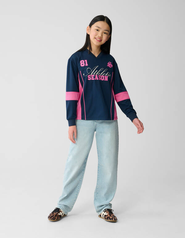 Baseball Mix Longleeve Top Dunkelblau SHOEBY GIRLS
