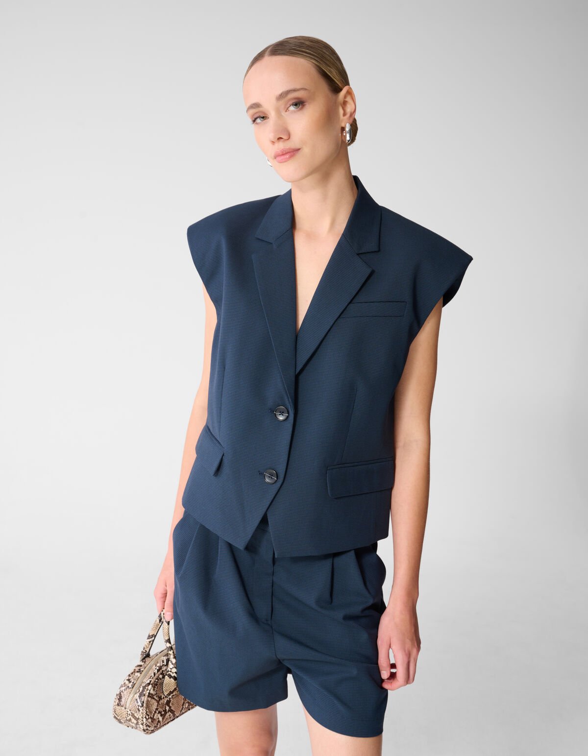 Karomuster Weste Dunkelblau SHOEBY WOMEN