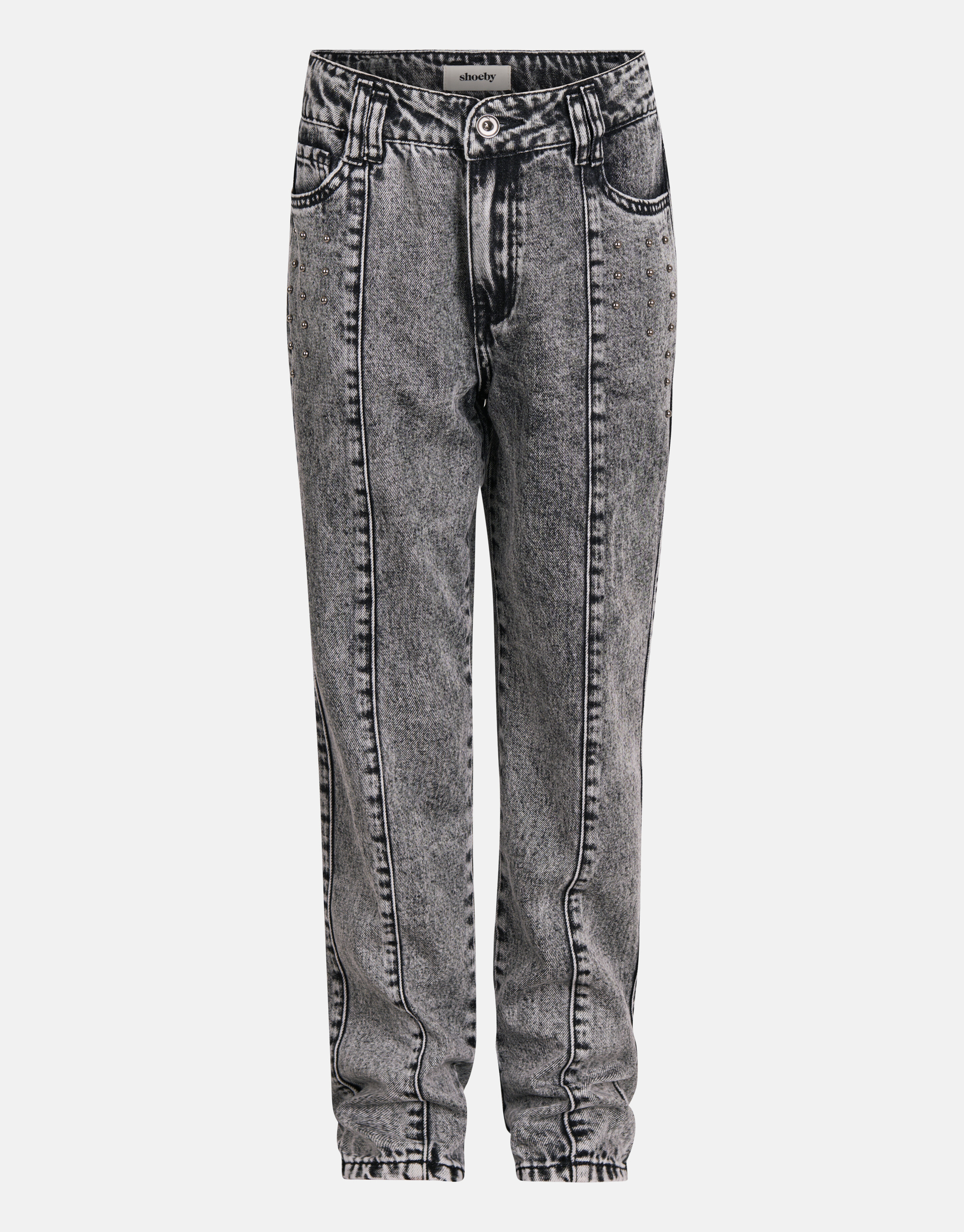 Studs Straight Fit Jeans Dunkelgrau SHOEBY GIRLS