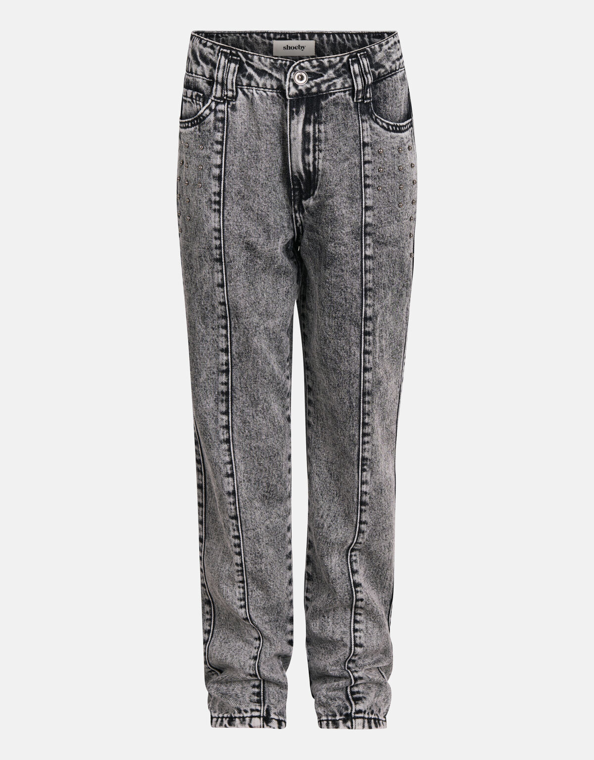 Studs Straight Fit Jeans Dunkelgrau SHOEBY GIRLS